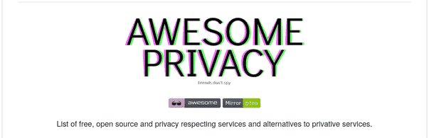 Teksten "AWESOME PRIVACY"