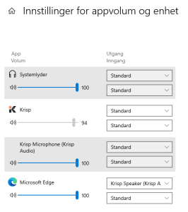 Windows 10 lydkontrollpanel - Avanserte alternativer.